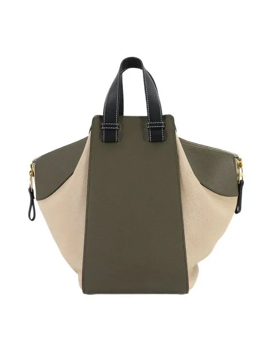 Loewe Hammock 2-Way Bag Leather Khaki Beige Medium - Picture 2 of 10